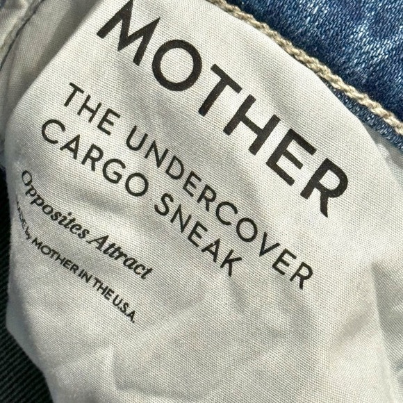 Mother The Undercover Cargo Sneak Jeans Opposites Attract Blue Size 27 NWT - Picture 10 of 12